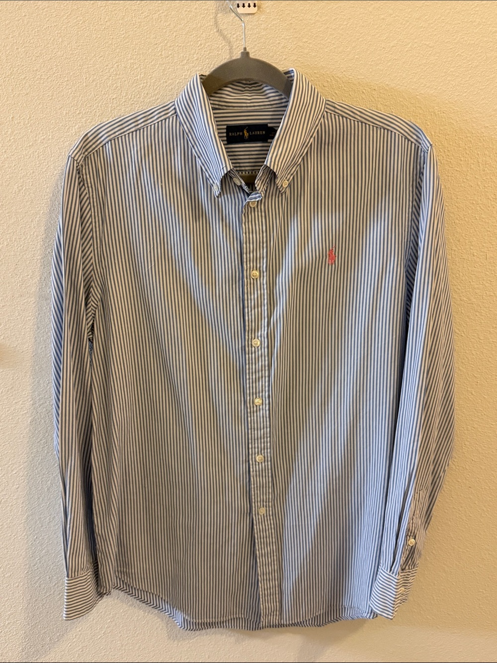 Ralph Lauren Men's Blue Stripe Button-Down Shirt